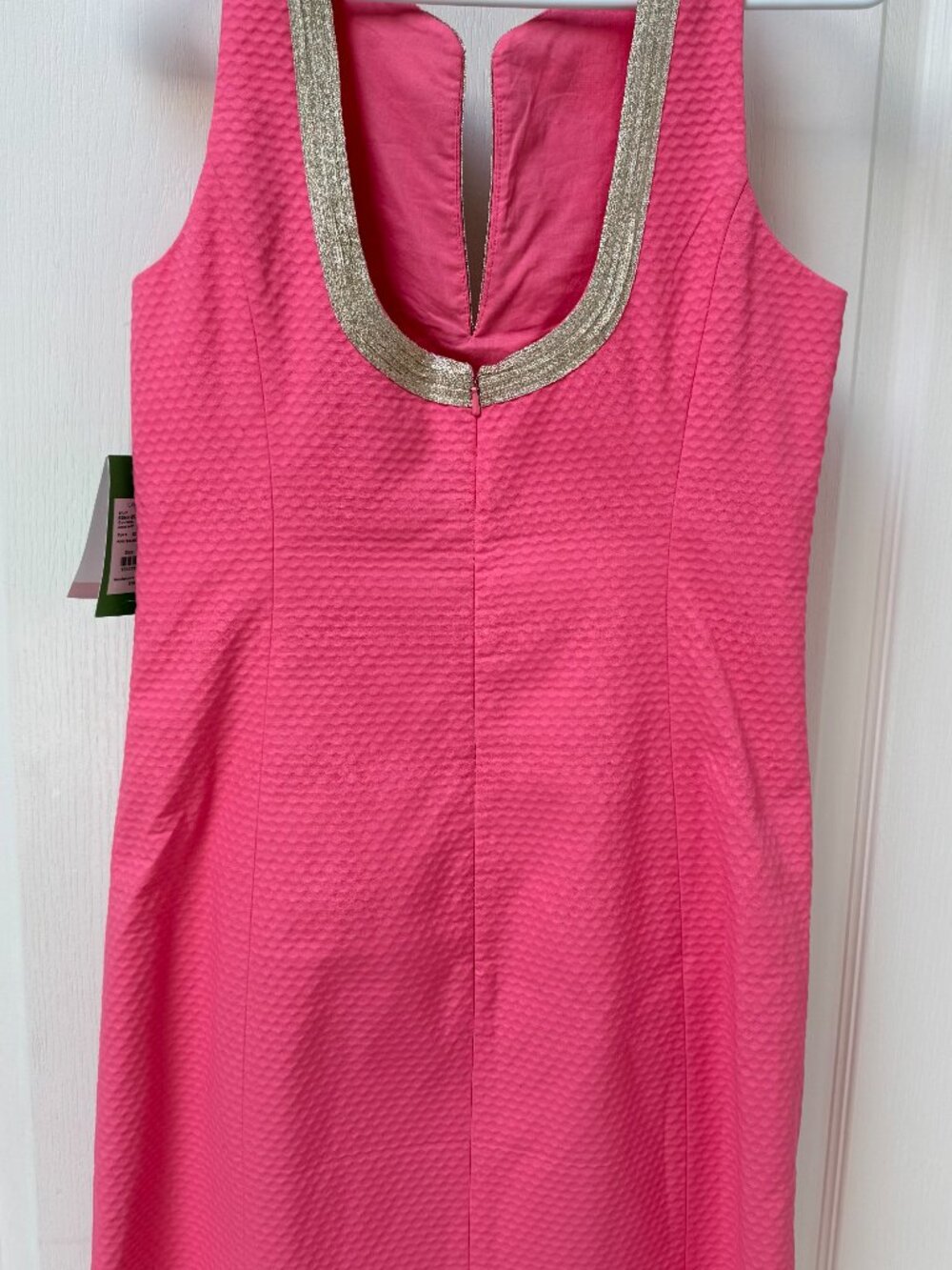 NWT Lilly Pulitzer Janice Shift Dress in Pink Salmon with Gold Embroidery - Picture 3 of 9